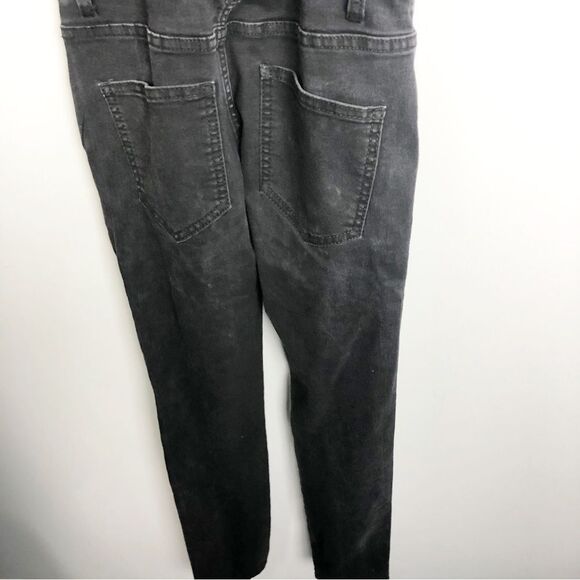 FREE PEOPLE | Century Denim Black Wash Skinny Jean Overalls Women’s Size 26 - Picture 11 of 14